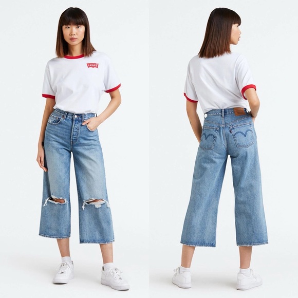 Women’s Levi’s X Free People High Water Wide Leg Jeans Size 29 High Waist - Picture 1 of 7